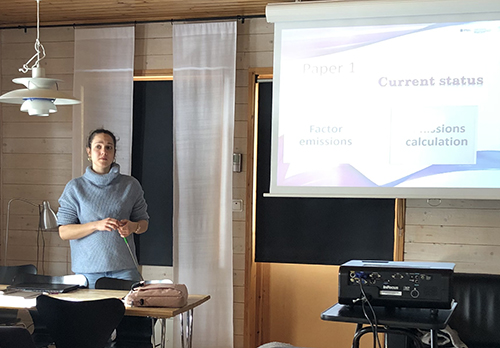 Ana in the front of screen